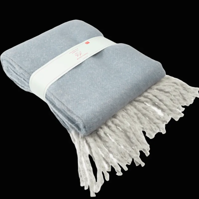 Rex London Ultra soft woven blanket (127 x 152cm) - Light blue Sale