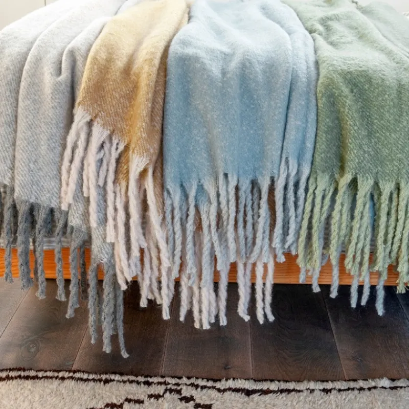 Rex London Ultra soft woven blanket (127 x 152cm) - Light grey Online
