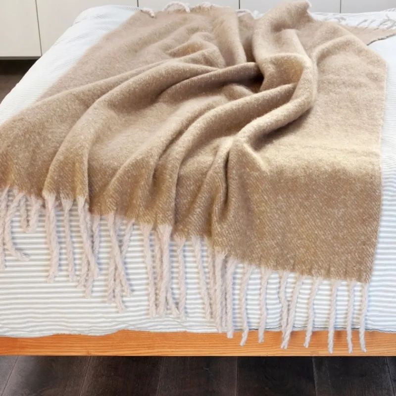 Rex London Ultra soft woven blanket (127 x 152cm) - Mustard Best