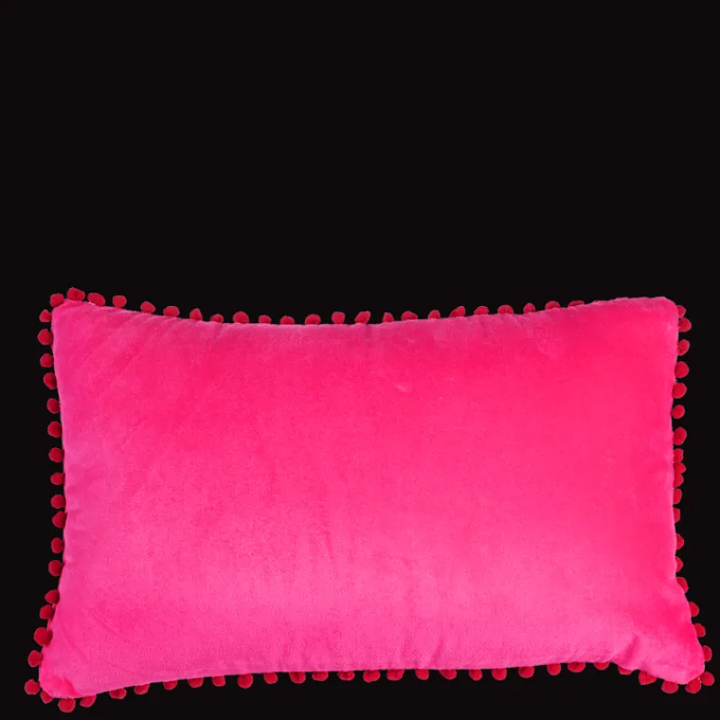 Rex London Velvet pom pom cushion - Pink Best