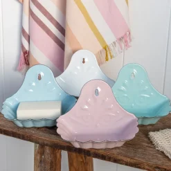 Rex London Wall-mounted enamel soap dish - Blue Hot