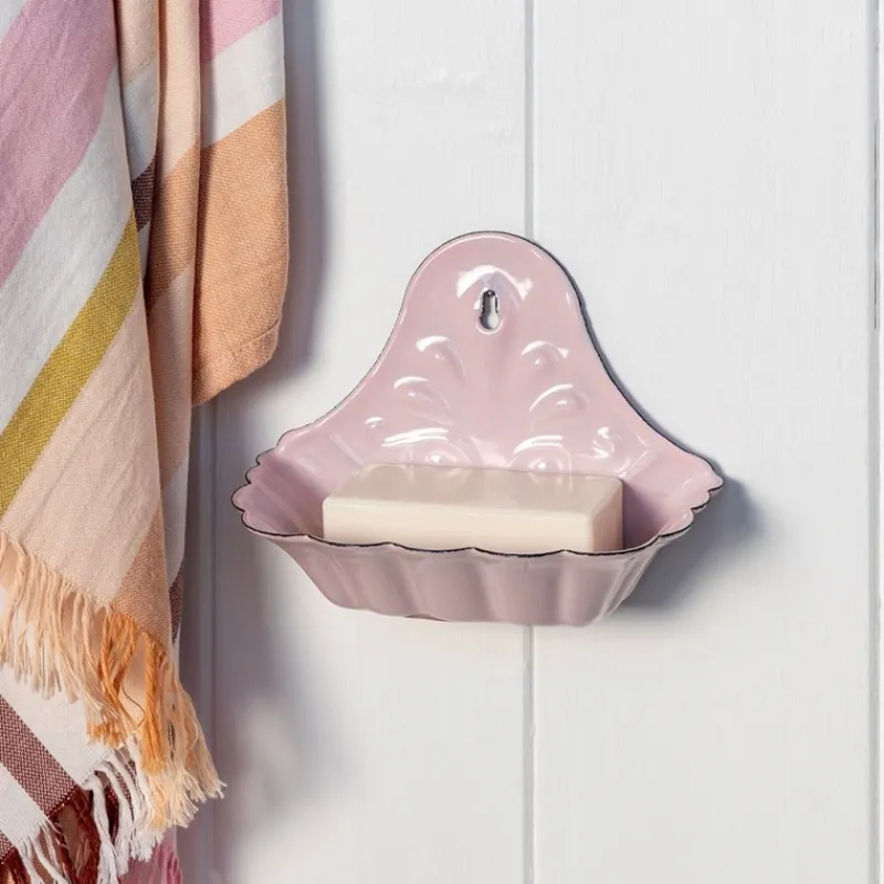 Rex London Wall-mounted enamel soap dish - Pink Online