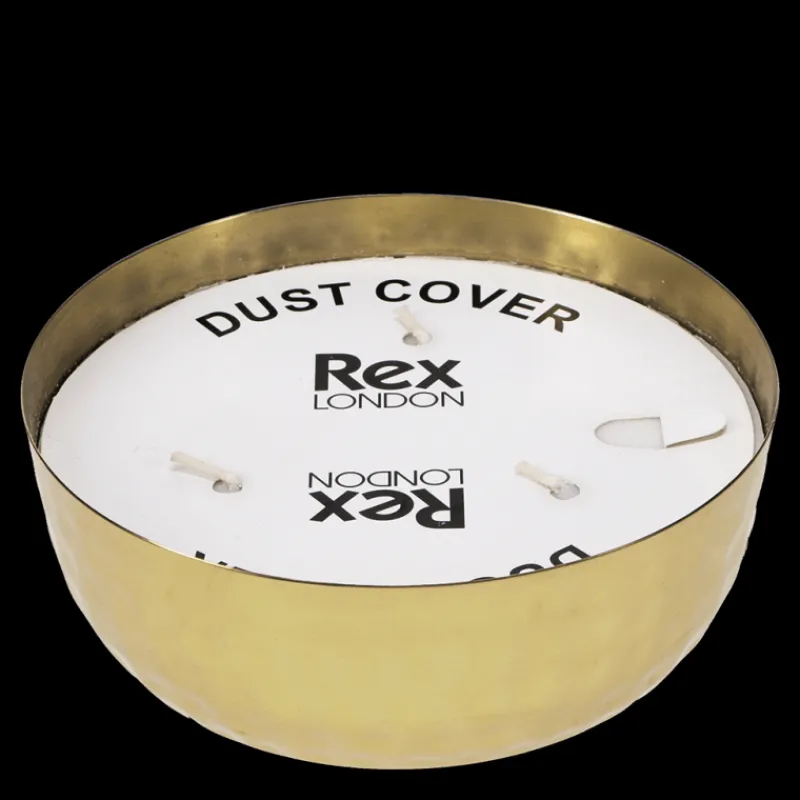 Rex London 3-wick scented candle bowl - Gold tone hammered metal Clearance