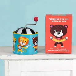 Rex London Winding tin music box - Animal Band Sale