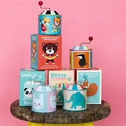 Rex London Winding tin music box - Animal Band Sale