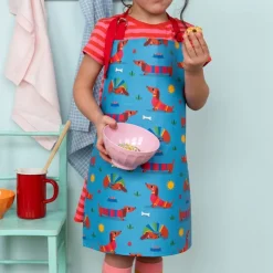 Rex London Wipeable cotton children's apron - Sunny Sausage Dog Clearance