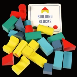 Rex London Wooden building blocks in a tin Clearance