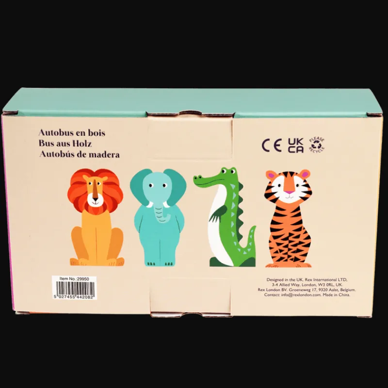 Rex London Wooden bus toy - Colourful Creatures Fashion