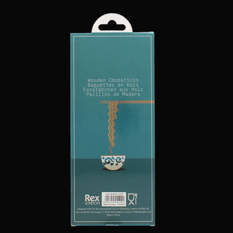 Rex London Wooden chopsticks (pack of 5 pairs) - Wagara patterns New