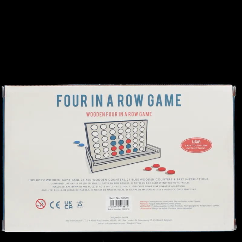 Rex London Wooden Four in a Row game set New