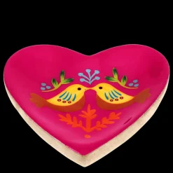 Rex London Wooden heart-shaped trinket dish - Birds Best