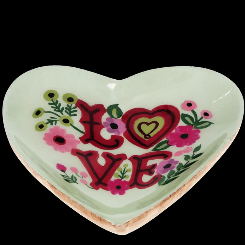 Rex London Wooden heart-shaped trinket dish - Love Online