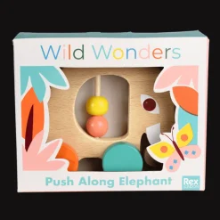 Rex London Wooden push along toy- Wild Wonders elephant Online