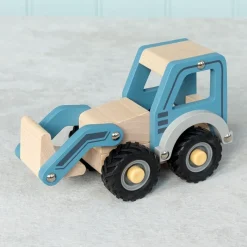 Rex London Wooden push along vehicle toy - Digger truck (blue) Sale