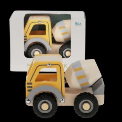 Rex London Wooden push along vehicle toy - Cement mixer (yellow) Hot