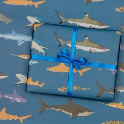 Rex London Wrapping paper (5 sheets) - Sharks Clearance