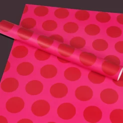 Rex London Wrapping paper (5 sheets) - Spotlight red on pink New