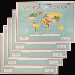 Rex London Wrapping paper sheets - World Map New