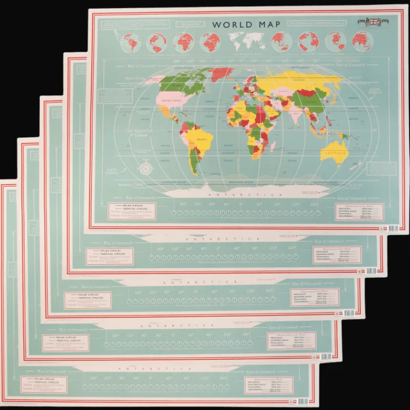Rex London Wrapping paper sheets - World Map New