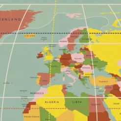 Rex London Wrapping paper sheets - World Map New