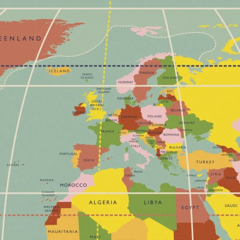 Rex London Wrapping paper sheets - World Map New