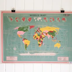 Rex London Wrapping paper sheets - World Map New