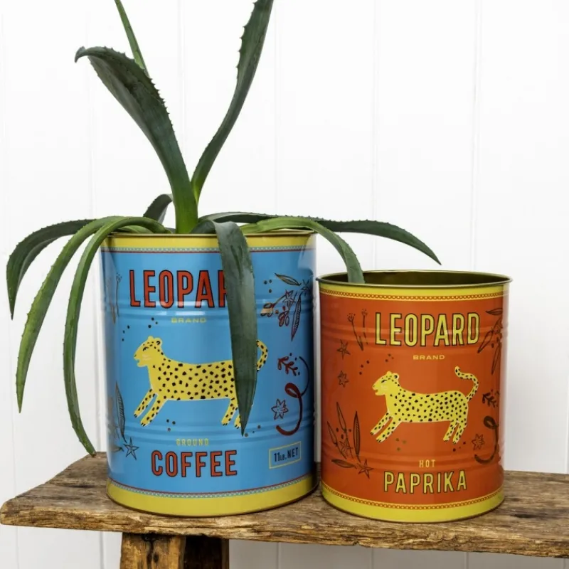 Rex London XL storage tins (set of 2) - Leopard Online